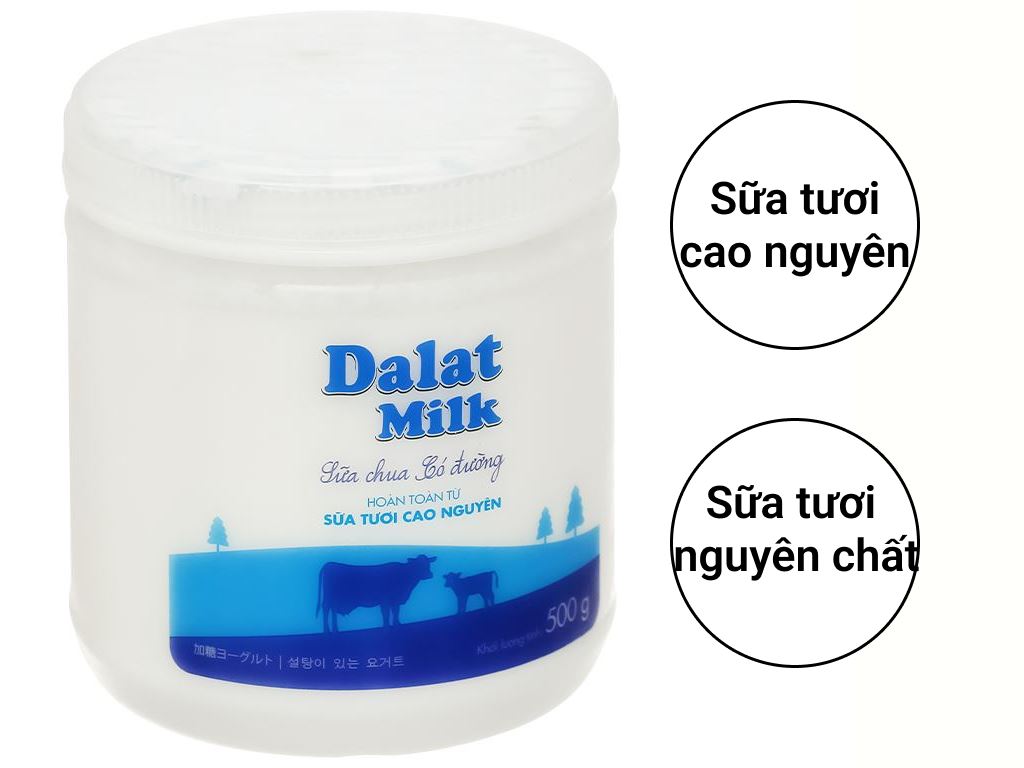 Sữa chua có đường Dalat Milk hộp 500g 2