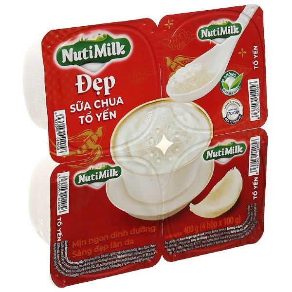 Lốc 4 hộp sữa chua tổ yến Nutimilk 100g - AVAKids.com