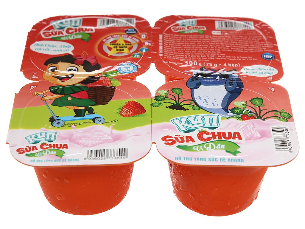 Lốc 4 hộp sữa chua Kun dâu 75g 3
