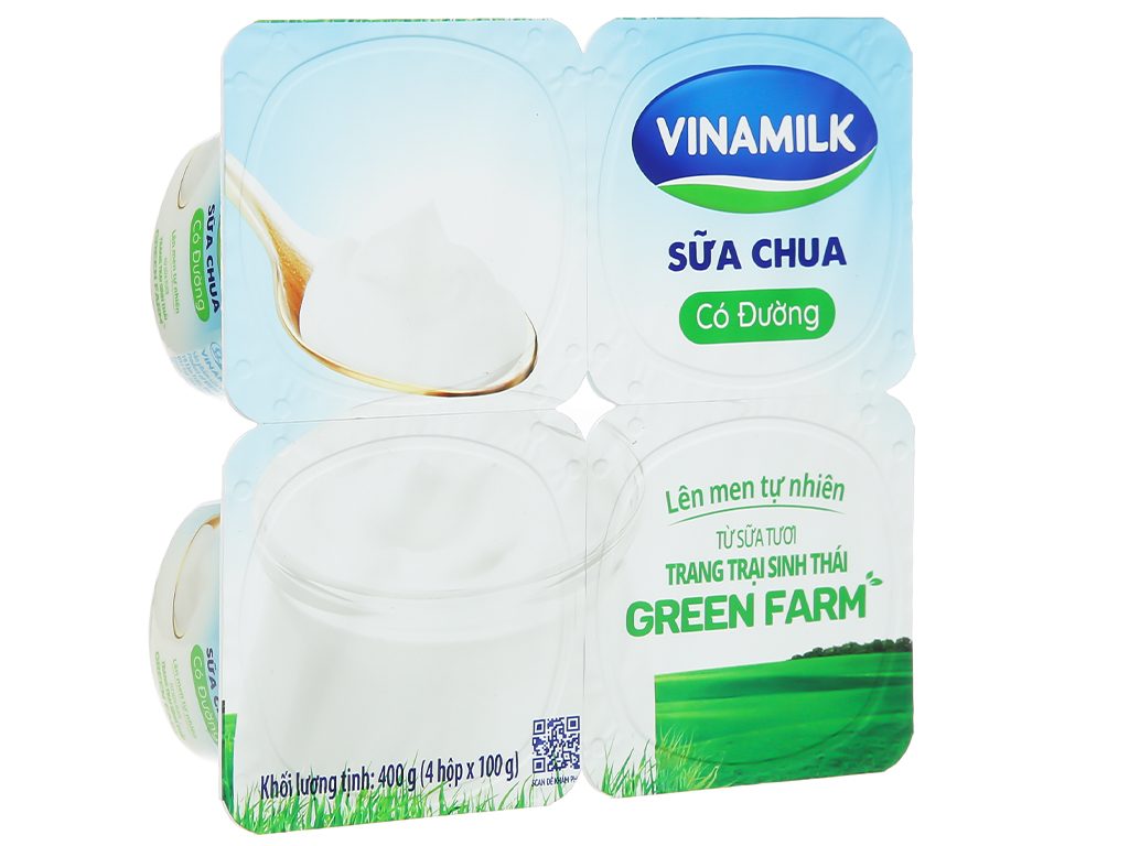 Lốc 4 hộp sữa chua có đường Vinamilk Love Yogurt Green Farm 100g 2