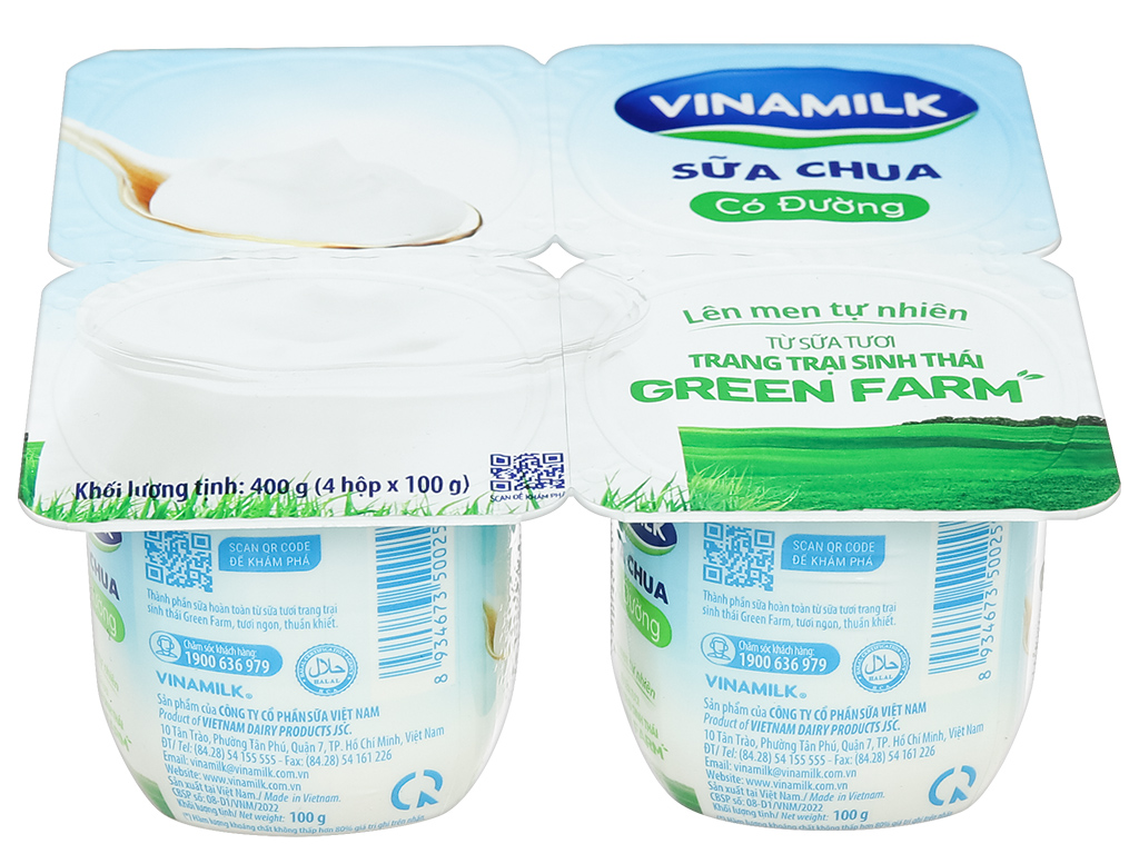 Lốc 4 hộp sữa chua có đường Vinamilk Love Yogurt Green Farm 100g 3