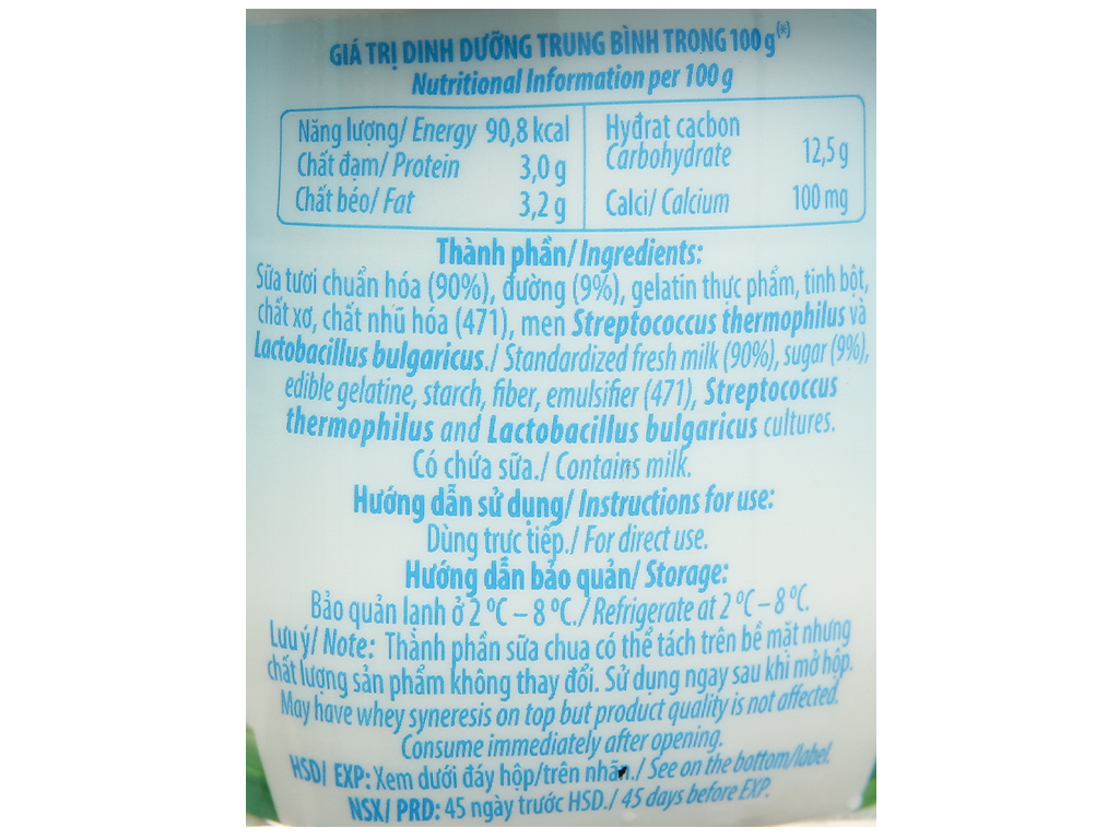 Lốc 4 hộp sữa chua có đường Vinamilk Love Yogurt Green Farm 100g 7