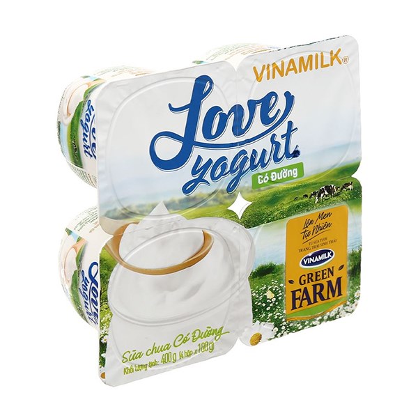 Sữa chua Vinamilk Love Yogurt Green Farm Ít Đường 100g
