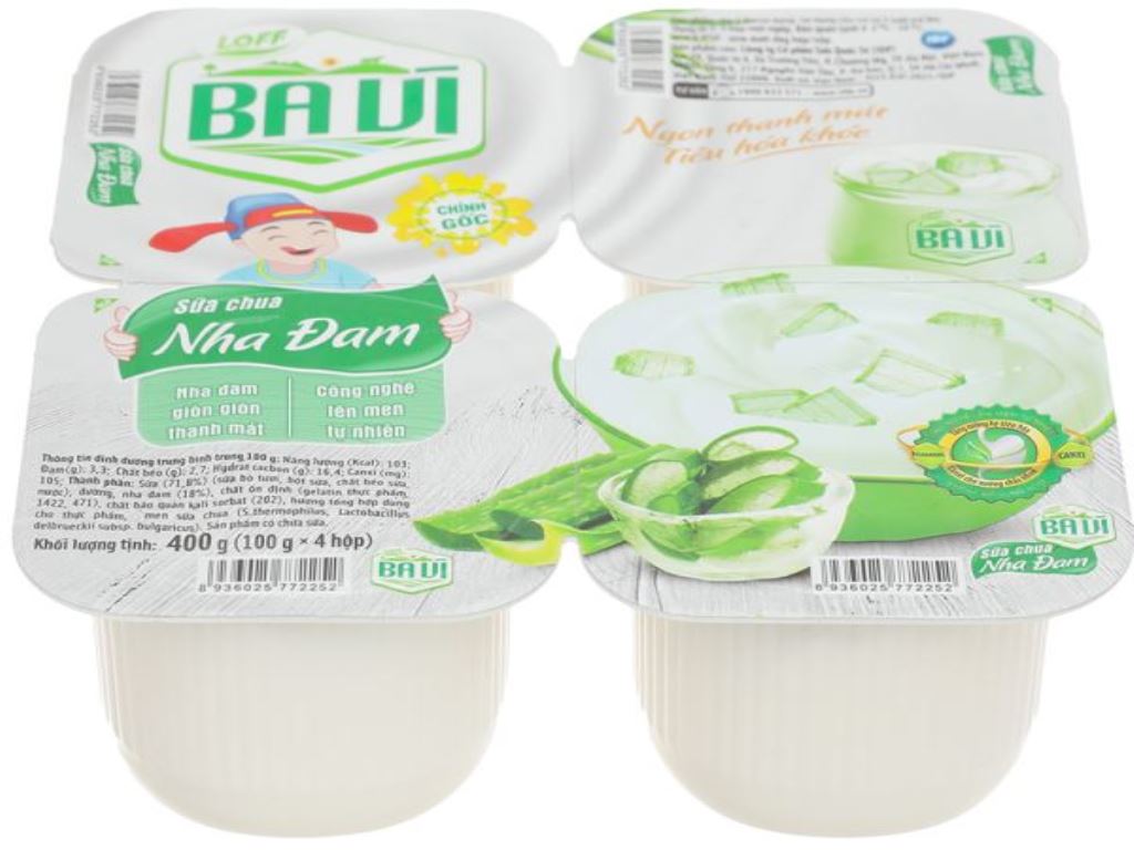 Lốc 4 hộp sữa chua ăn Ba Vì nha đam 100g 3