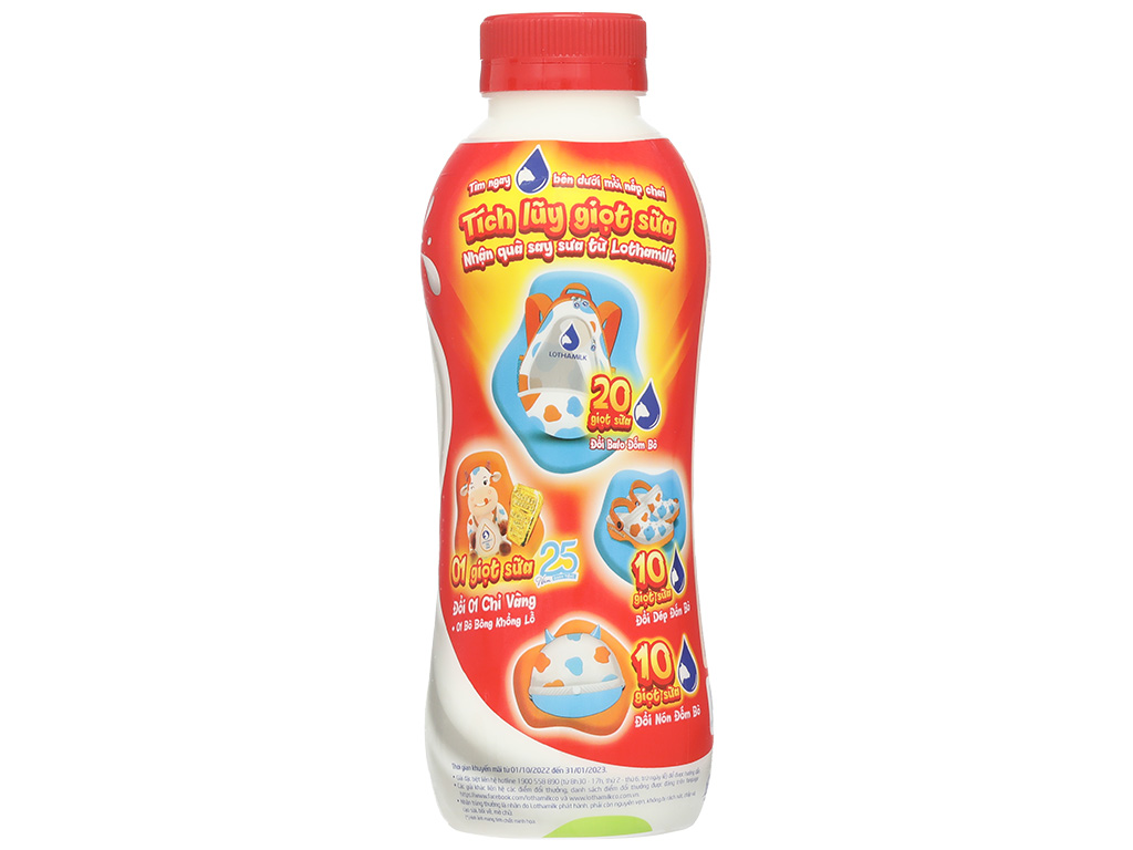 Sữa tươi thanh trùng có đường Lothamilk chai 490ml 2