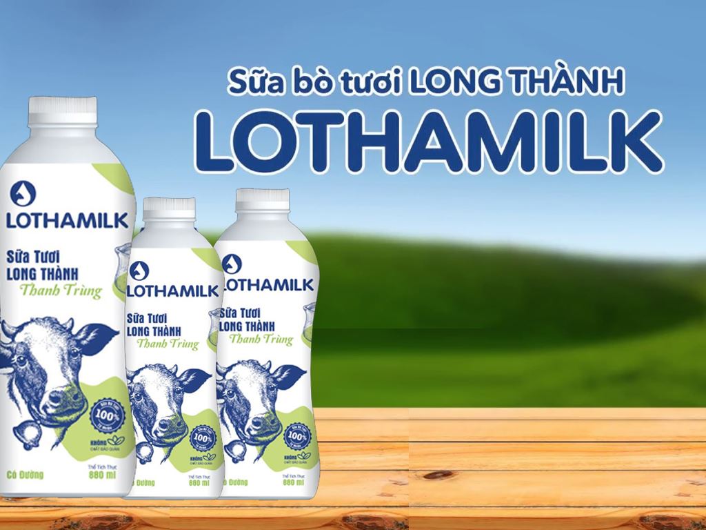 Sữa tươi thanh trùng có đường Lothamilk chai 490ml 2