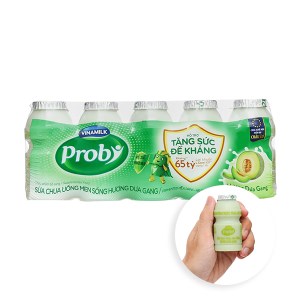 Lốc 5 chai sữa chua uống men sống dưa gang Vinamilk Probi 65ml