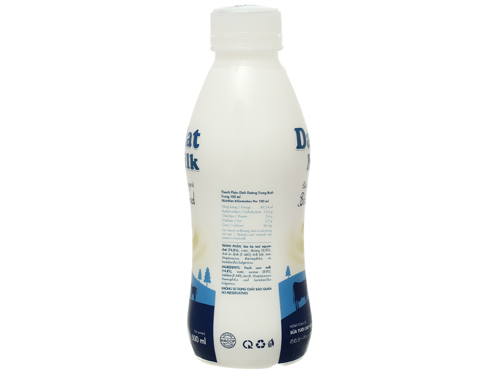 Sữa chua uống có đường Dalat Milk 500ml 3