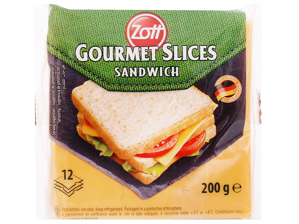 Phô mai lát Zott Sandwich gói 200g (12 lát) 4