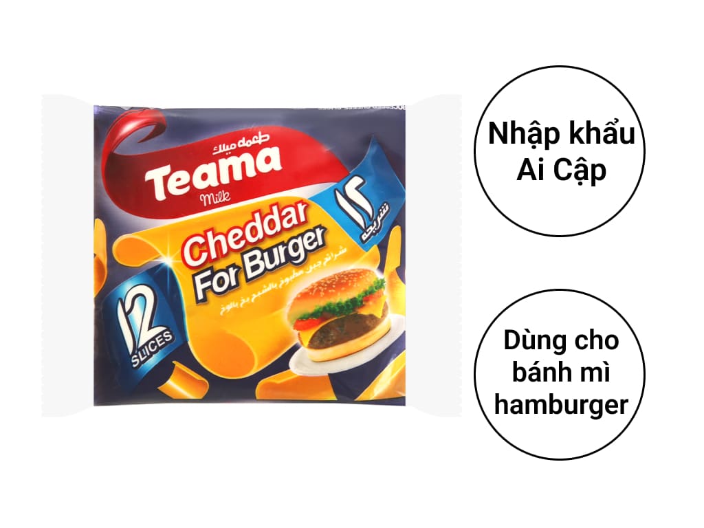 Phô mai lát Teama Burger gói 200g (12 lát) 3