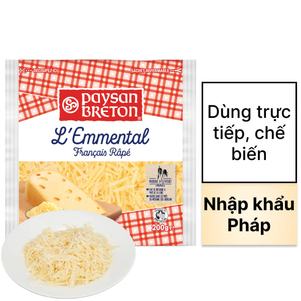 Phô mai sợi Paysan Breton Emmental 200g