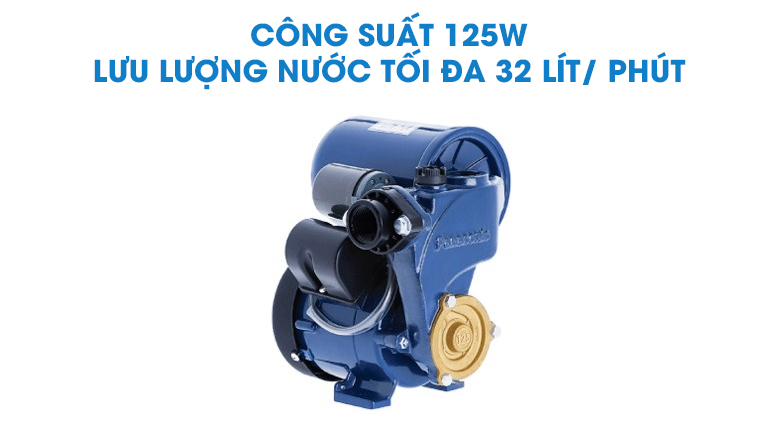 Máy bơm nước tăng áp Panasonic A-130JAK 125W - Công suất 125W, cho khả năng bơm nước với lưu lượng tối đa 32 lít/ phút