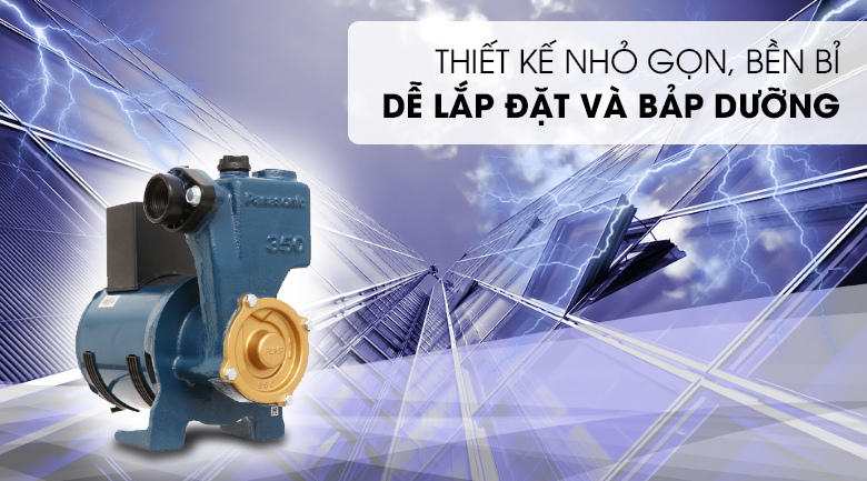 Máy bơm nước đẩy cao Panasonic GP-350JA-SV5 350W - Thiết kế nhỏ gọn, bền bỉ và tiết kiệm năng lượng