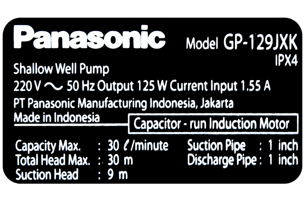 Siêu thị máy bơm nước đẩy cao Panasonic GP-129JXK-NV5 125W