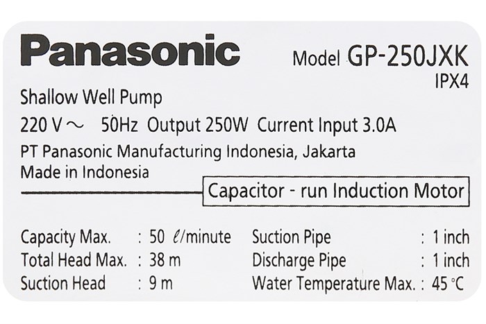 Máy bơm nước đẩy cao Panasonic GP-250JXK-NV5 250W Màu Xanh Dương