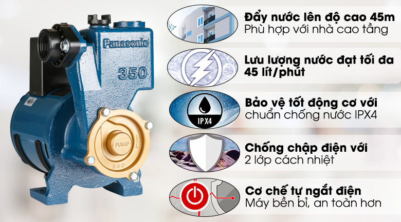 Máy bơm nước đẩy cao Panasonic GP-350JA-NV5 350W