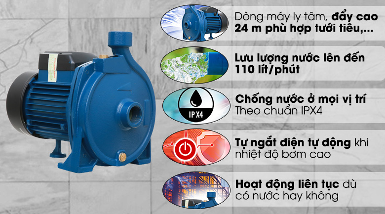 Máy bơm nước đẩy cao ly tâm Kangaroo KG 750CP 750W