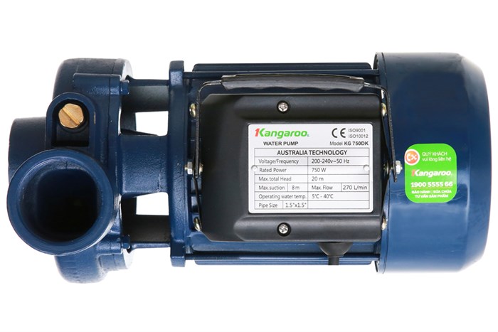 Máy bơm nước đẩy cao ly tâm Kangaroo KG 750DK 750W Màu Xanh Dương