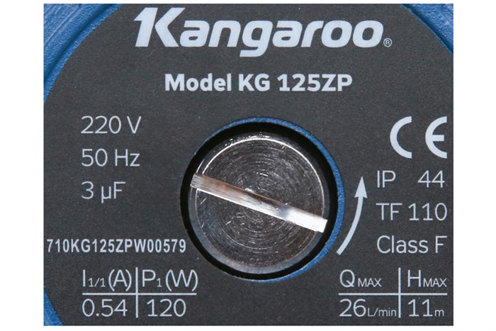 Máy bơm nước tăng áp Kangaroo KG 125ZP 120W Màu Xanh Dương