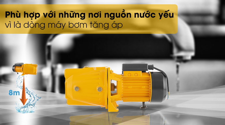 phù hợp với những nơi nước yếu vì là máy bơm tăng áp