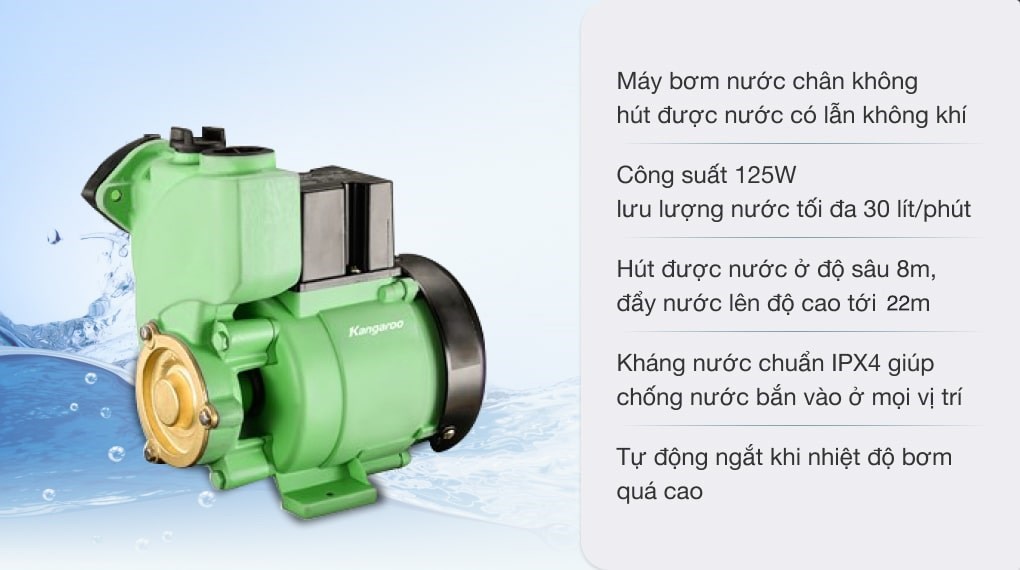 Máy bơm nước chân không Kangaroo KGWP125 125W - 2