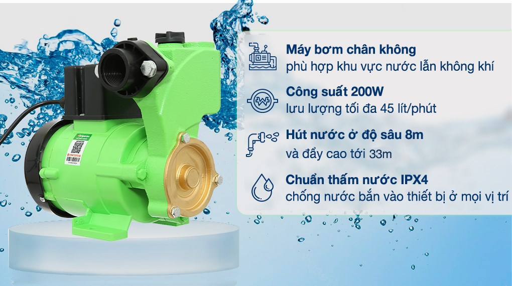 Máy bơm nước chân không Kangaroo KGWP200 200W