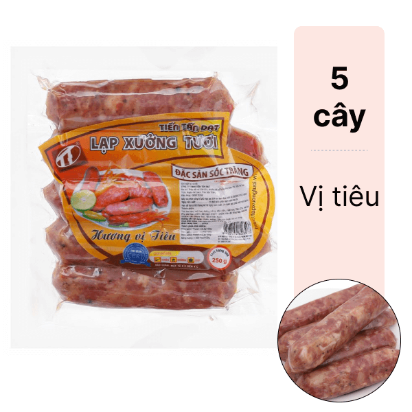 Lạp xưởng tươi vị tiêu Tiến Tấn Đạt gói 250g