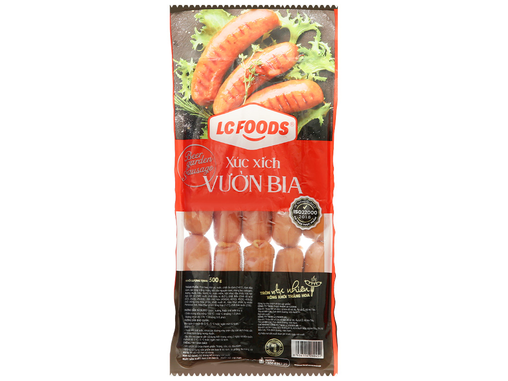 Xúc xích Vườn Bia LC FOODS gói 500g 1