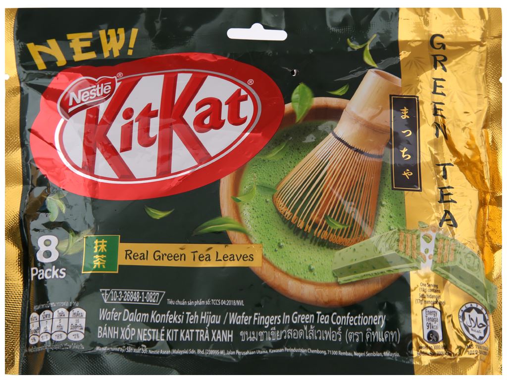 Bánh xốp phủ trà xanh KitKat gói 136g 1