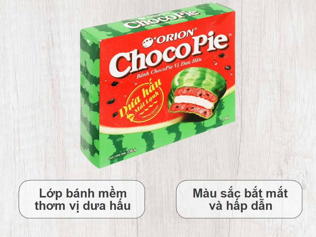 Bánh Choco-pie vị dưa hấu hộp 336g (12 cái) 2