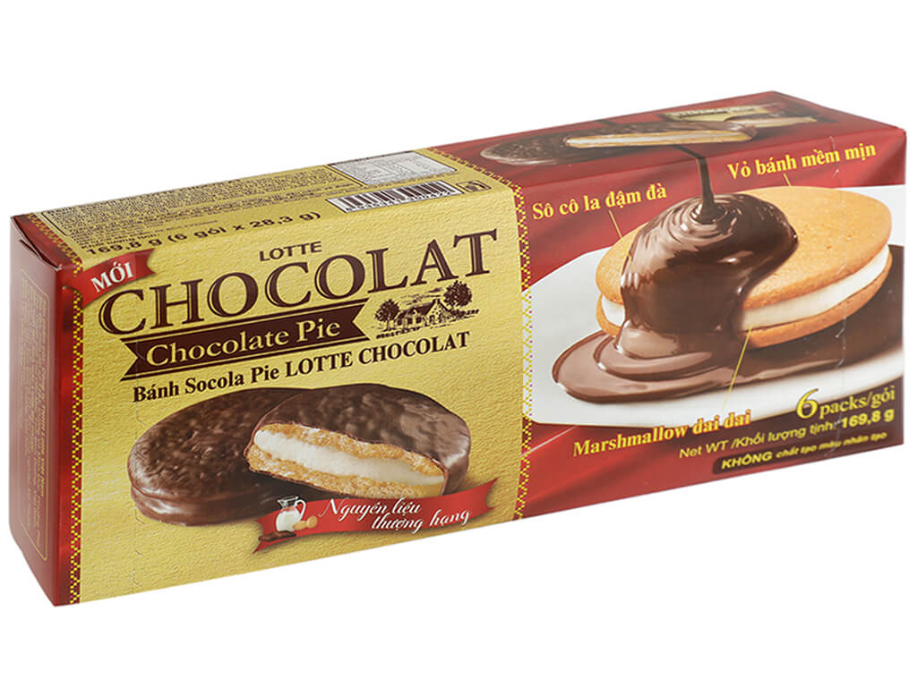 Bánh socola pie Lotte Chocolat hộp 169.8g tại Bách hóa XANH