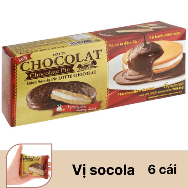 Bánh socola pie Lotte Chocolat 169.8g
