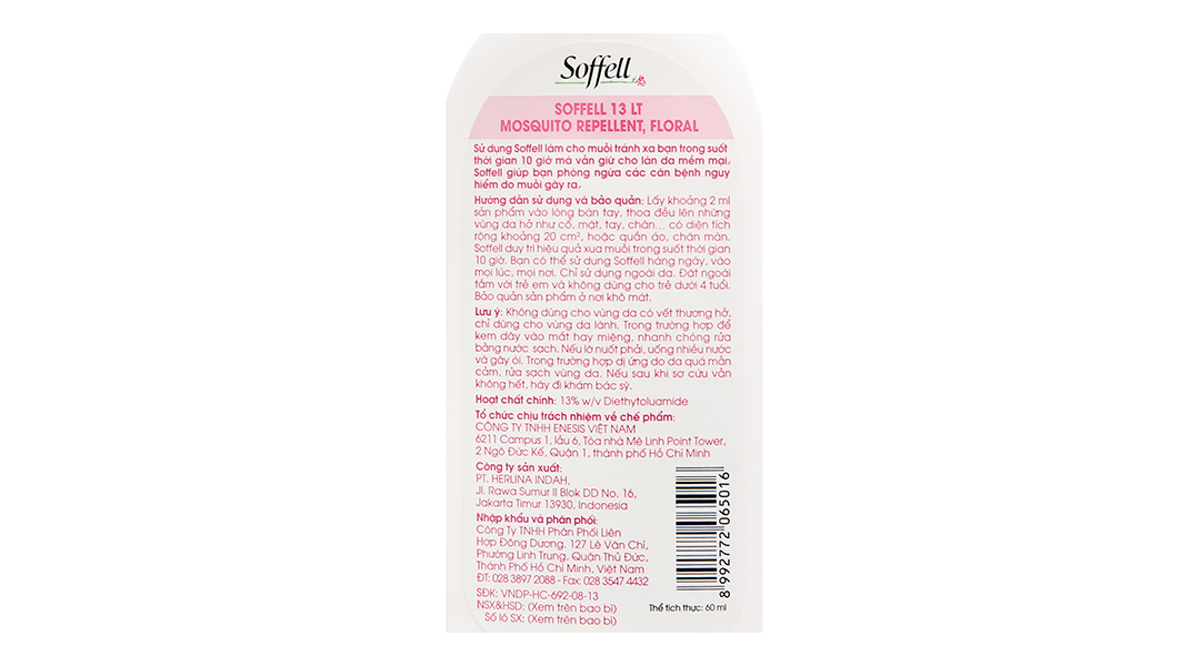 Kem chống muỗi Soffell hương hoa giúp cho bé