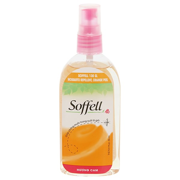 Xịt chống muỗi Soffell hương cam giúp xua muỗi cho bé chai 80ml