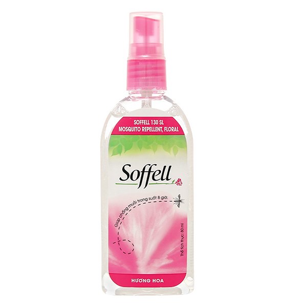 Xịt Chống Muỗi Soffell 80 Ml Hương Hoa (Từ 4 Tuổi)