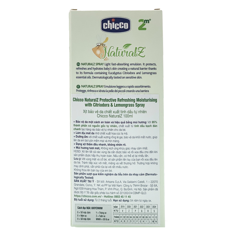 Xịt đa năng xua muỗi Chicco NaturalZ 100 ml chiết xuất tinh dầu tự nhiên (từ 2 tháng) 4
