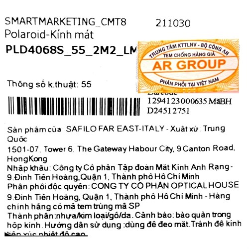 Mắt kính thời trang Nữ Polaroid PLD4068S_55_2M2_LM Màu Đen - Bạc