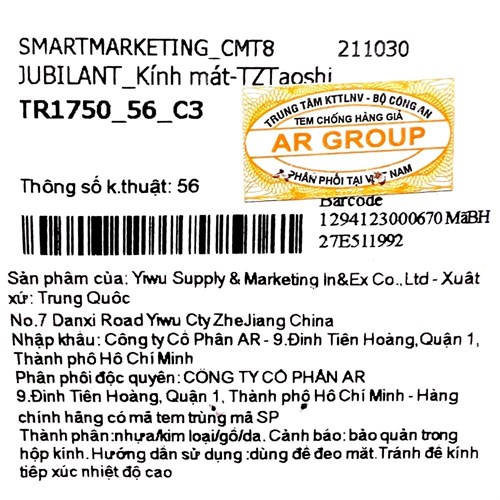 Mắt kính thời trang Unisex Jubilant TR1750_56_C3 Màu Đen - Bạc