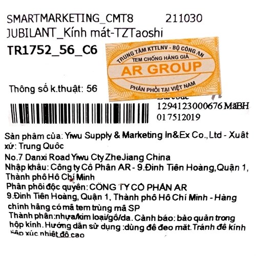 Mắt kính thời trang Unisex Jubilant TR1752_56_C6 Màu Xám đậm