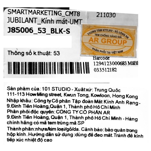 Mắt kính thời trang Nữ Jubilant J85006_53_BLK-S Màu Đen - Bạc