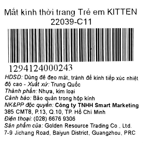 Mắt kính thời trang Trẻ em Kitten 22039-C11 Màu Xanh Dương
