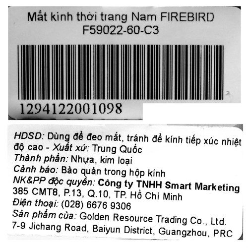 Mắt kính thời trang Nam Firebird F59022-60-C3 Màu Đen