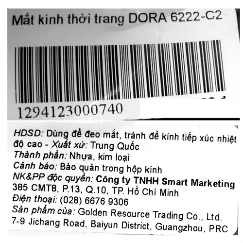 Mắt kính thời trang Unisex Dora 6222-C2 Màu Xám