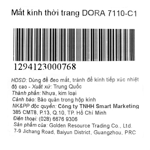 Mắt kính thời trang Nữ Dora 7110-C1 Màu Hồng Gold
