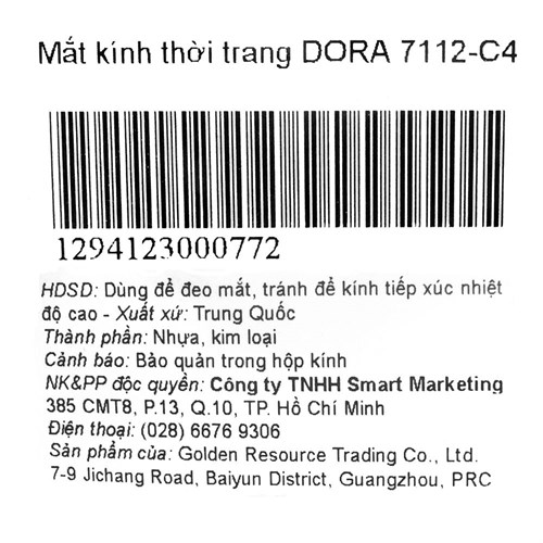 Mắt kính thời trang Nữ Dora 7112-C4 Màu Hồng Gold
