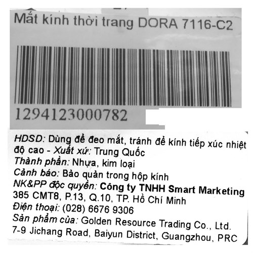Mắt kính thời trang Nữ Dora 7116-C2 Màu Hồng Gold