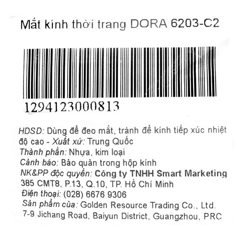 Mắt kính thời trang Unisex Dora 6203-C2 Màu Xám