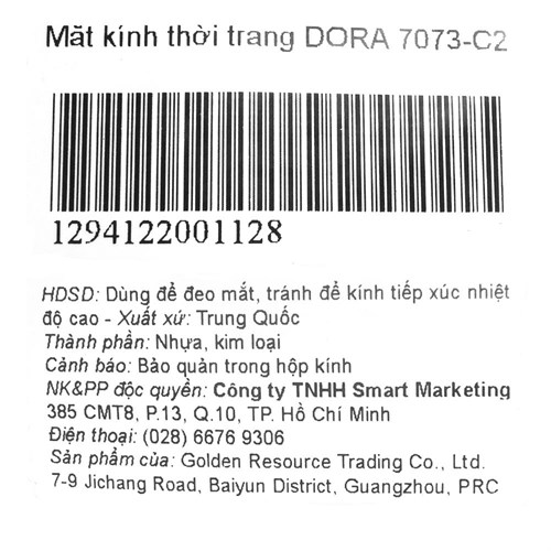 Mắt kính thời trang Nam Dora 7073-C2 Màu Đen