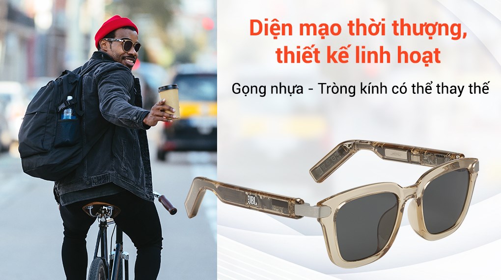 Mắt kính phát nhạc JBL Soundgear Frames Vàng hổ phách
