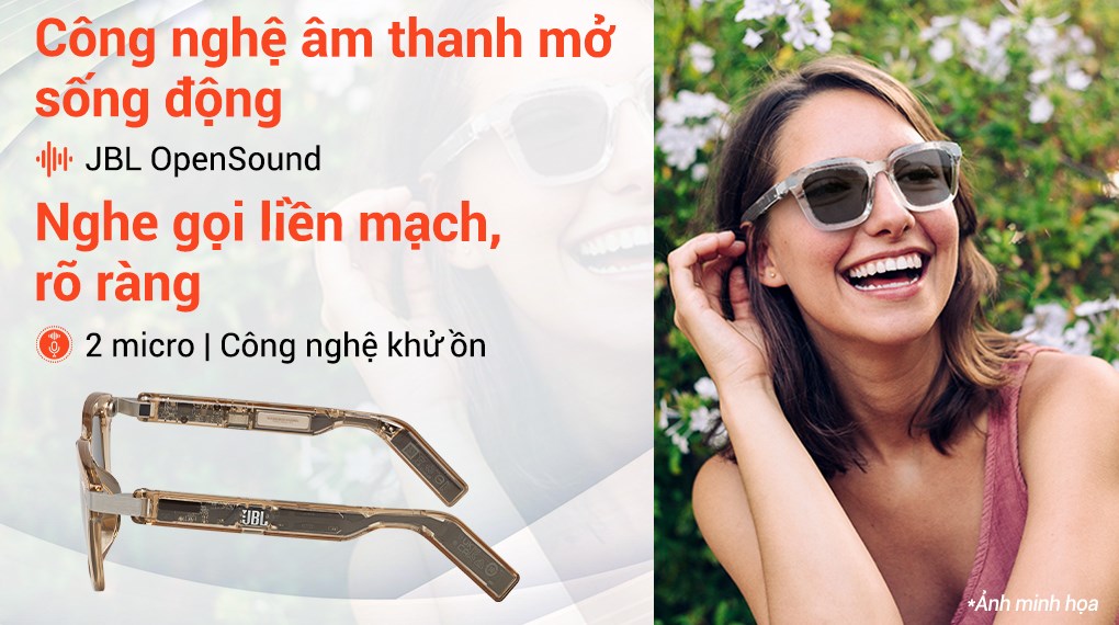 Mắt kính phát nhạc JBL Soundgear Frames Vàng hổ phách
